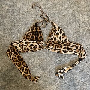 Cat print swimsuit top